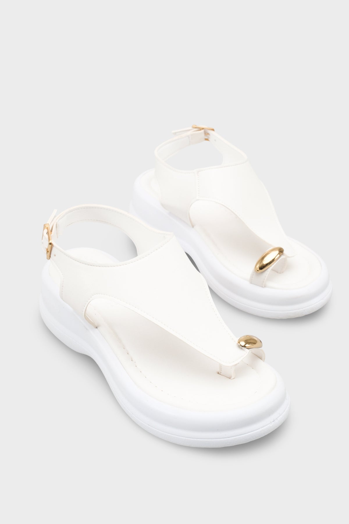 Riccon Kadın Parmak Arası Sandalet 00121060 Beyaz