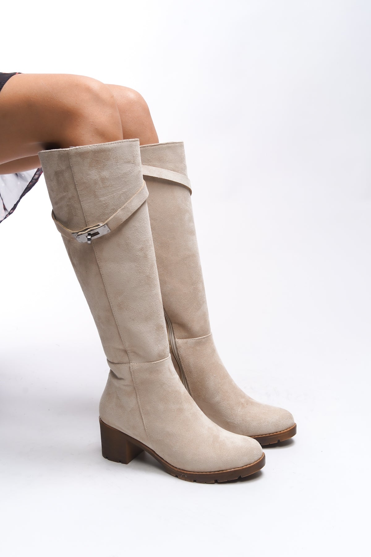 Riccon Jacmylla Kadın Kilit Detaylı Çizme 0012777