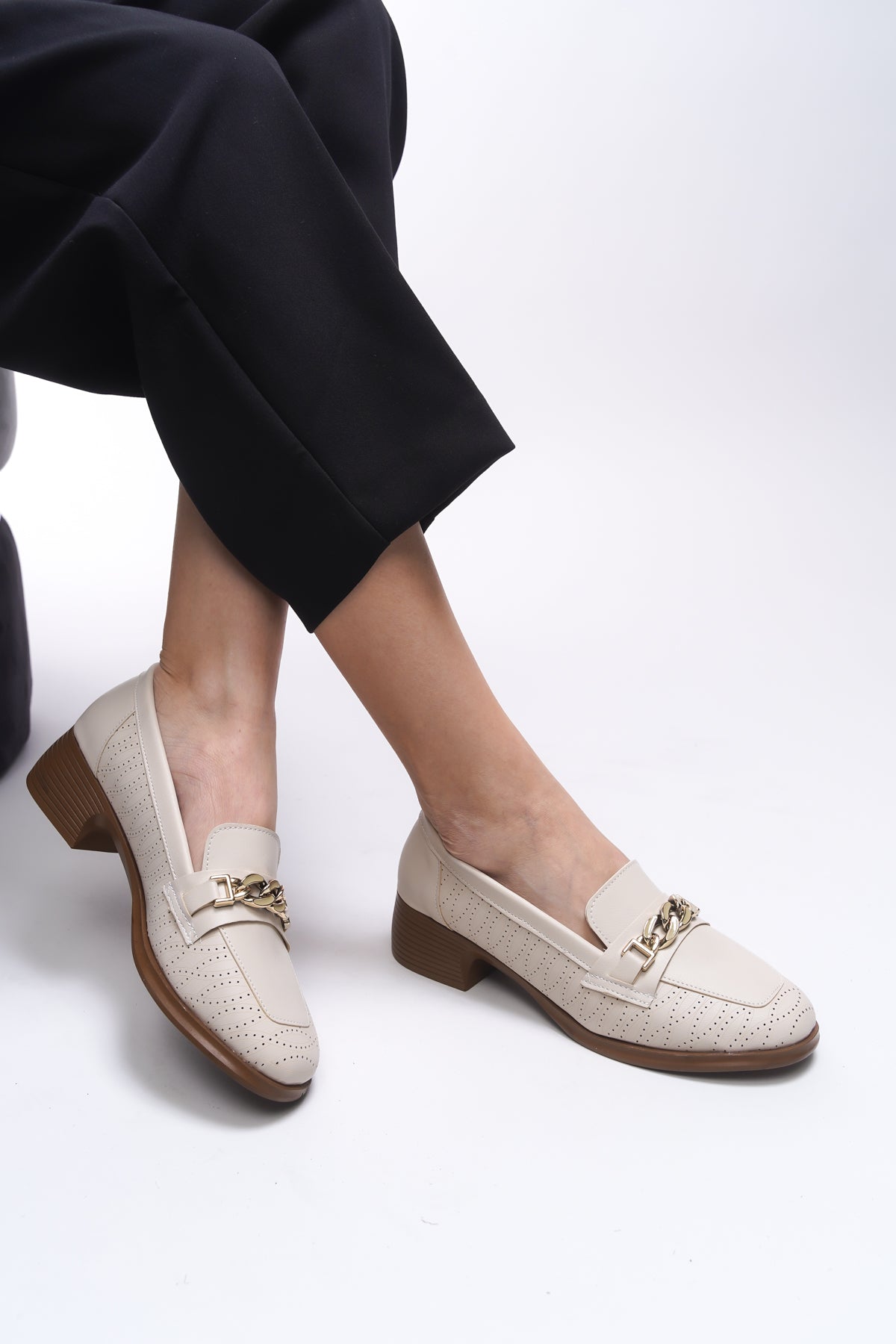 Riccon Evelyrra Kadın Loafer 0012302 Ten Cilt