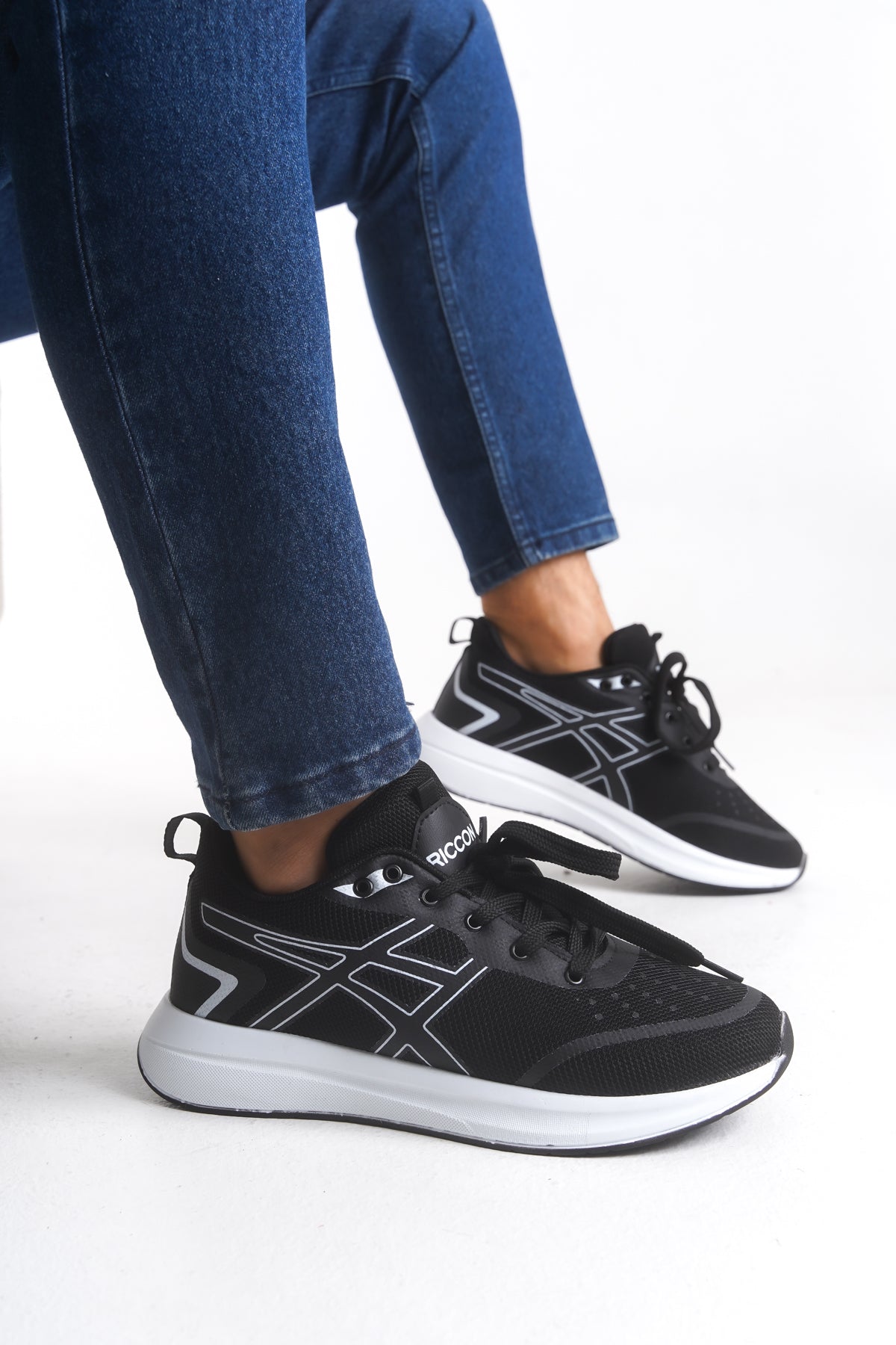 Riccon Graryll Unisex Sneaker 001218 Siyah Beyaz