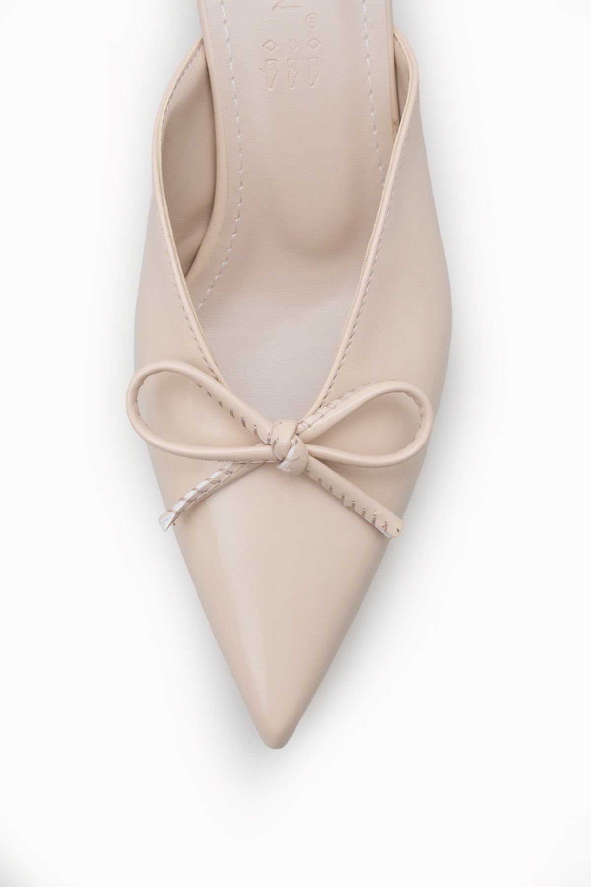 Riccon Kadın Sivri Burunlu İnce Topuklu Terlik 0012211 Ten Rugan