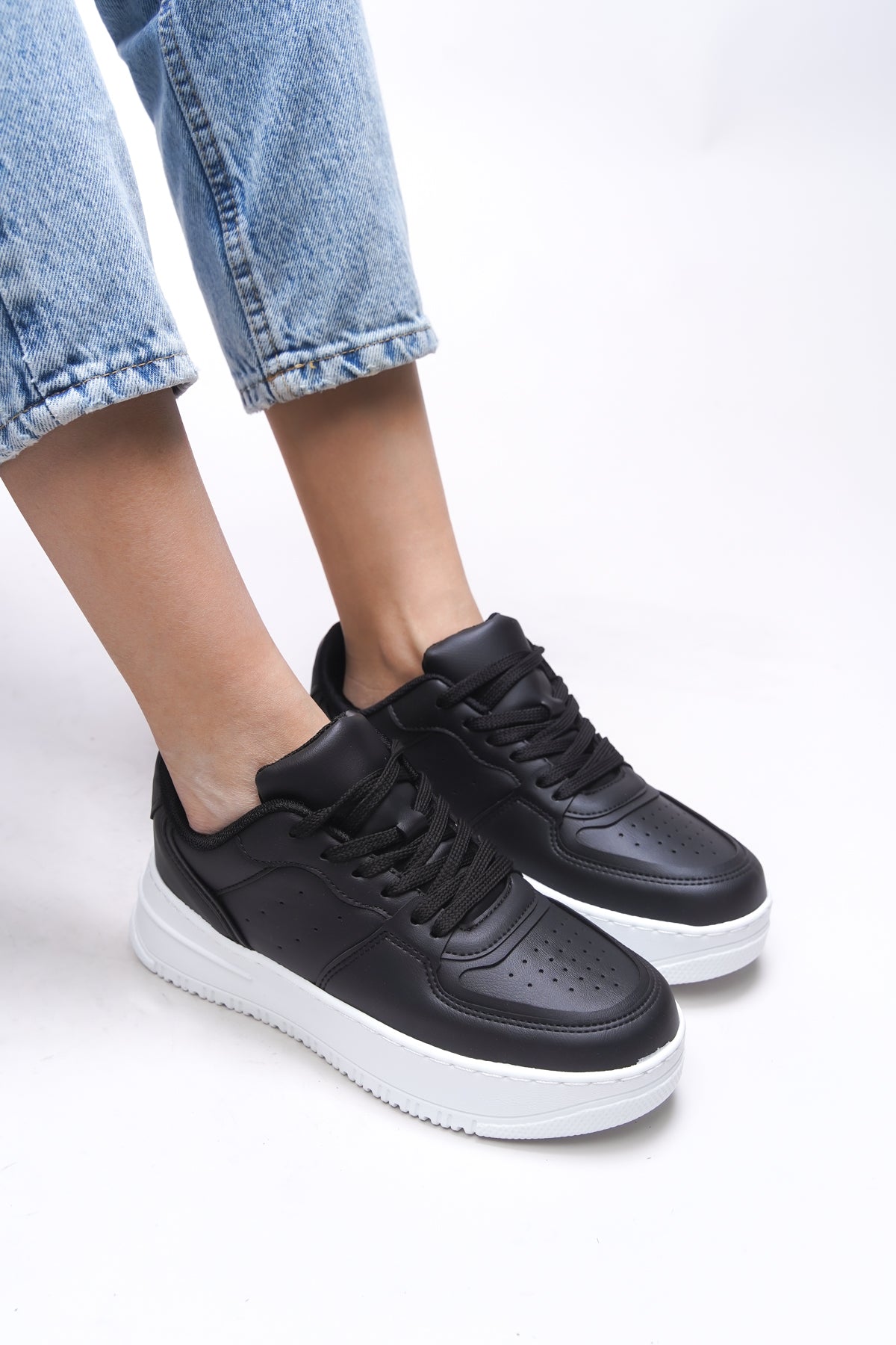 Riccon Kadın Sneaker 0012255 Siyah Beyaz