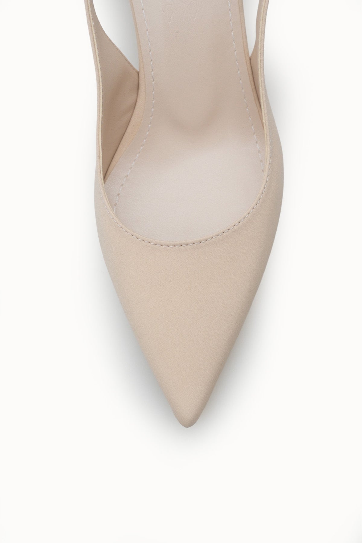 Riccon Kadın Sivri Burunlu Arkası Açık İnce Topuklu Ayakkabı 0012200 Mat Ten