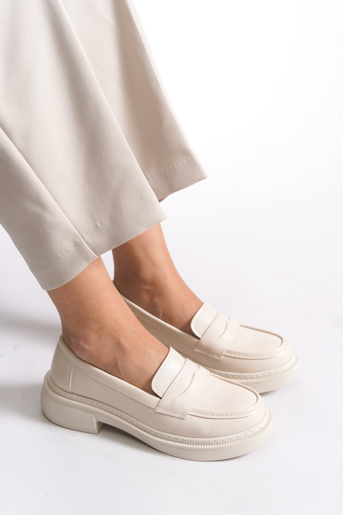 Riccon Kadın Loafer 00121824 Ten Cilt