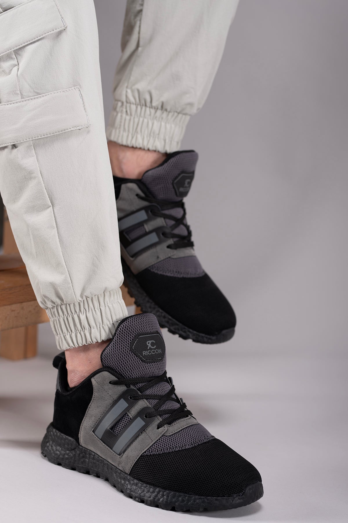 Riccon Caildaer Erkek Sneaker 0012083 Siyah Füme
