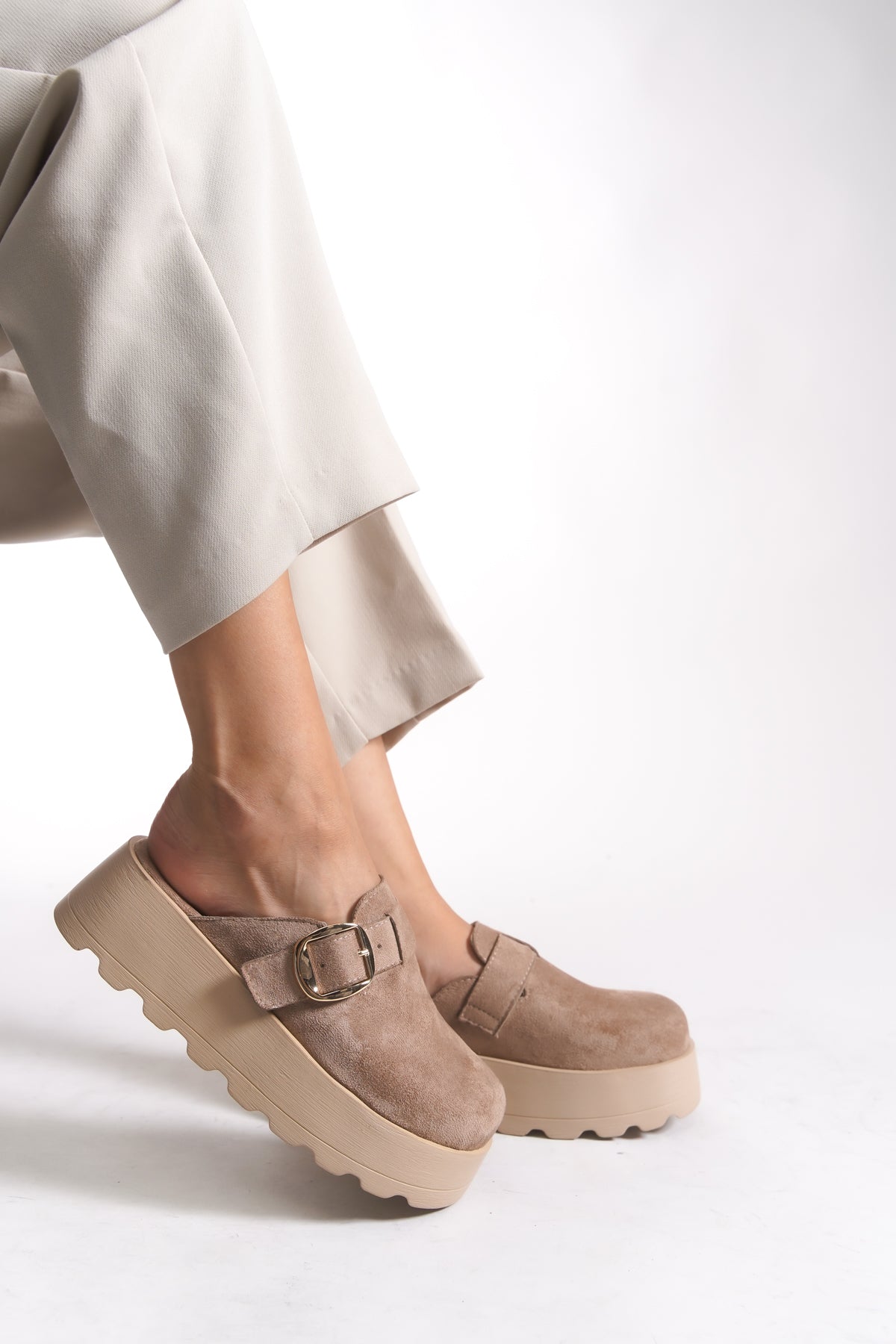 Riccon Elyvanora Kadın Terlik 0012125 Vizon