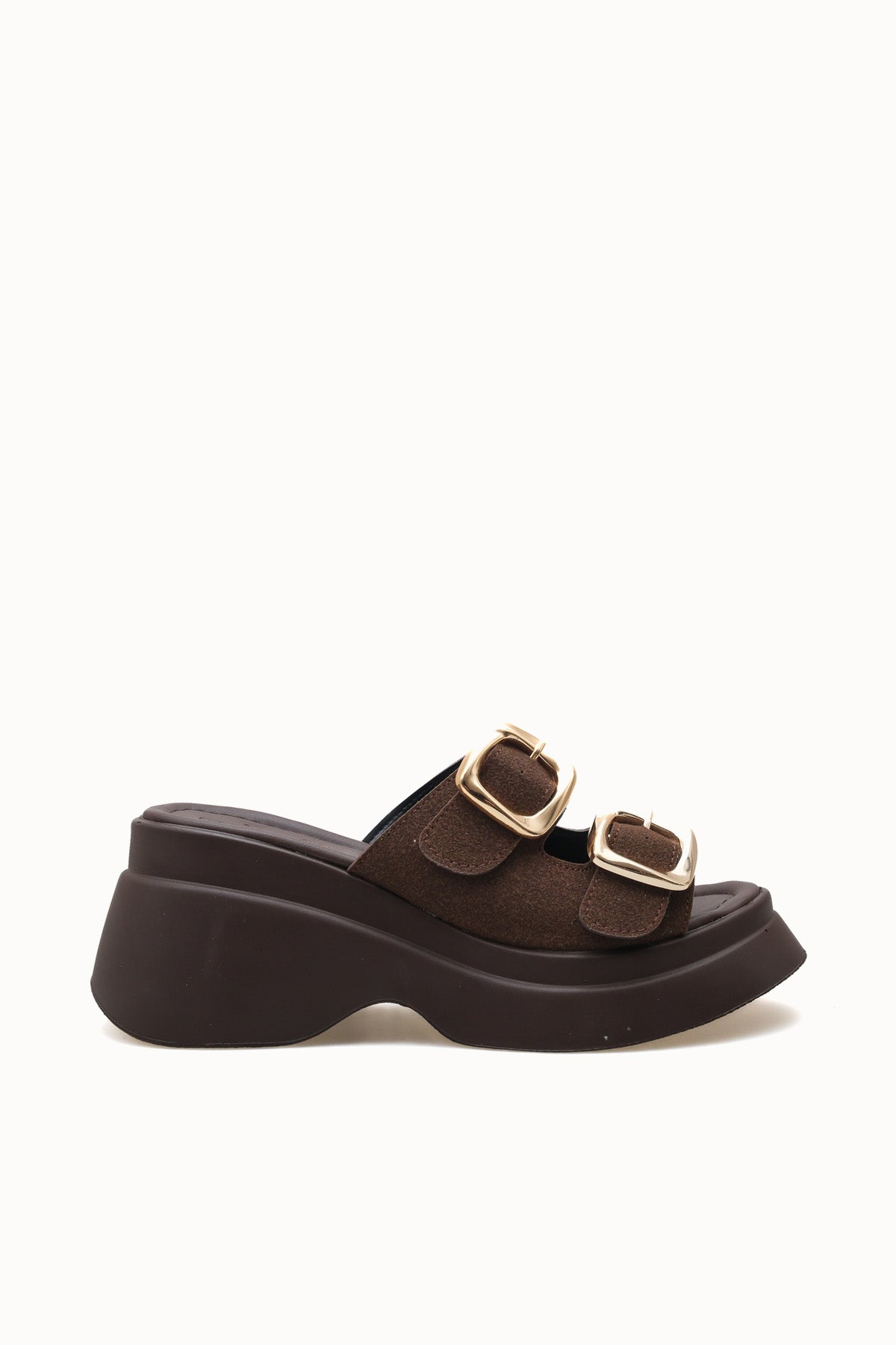 Riccon Heilrele Kadın Terlik 0012908 Kahverengi Deri Dokulu