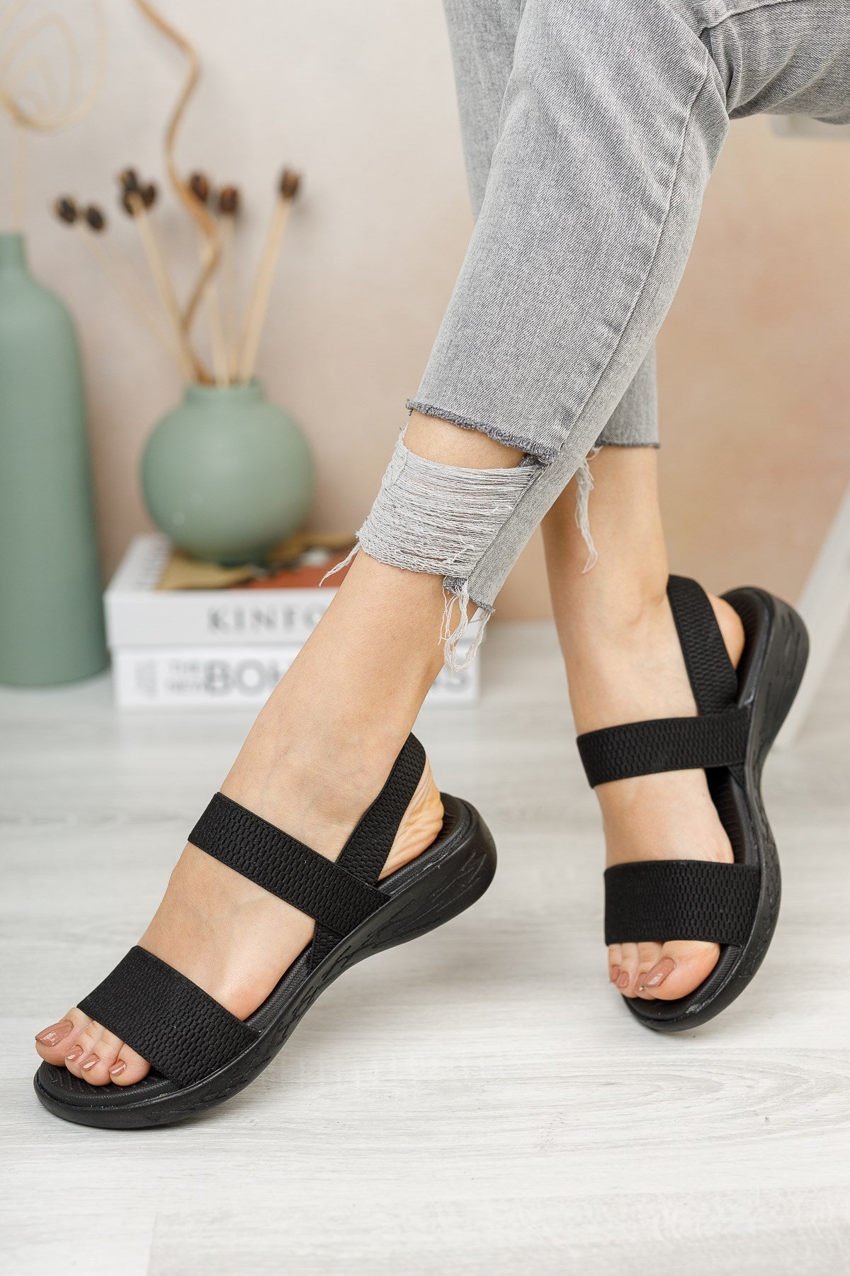 Riccon Kadın Sandalet 0012600 Siyah Siyah