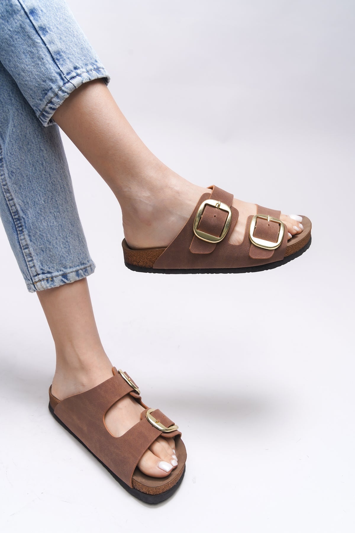 Riccon Vylsula Kadın Çift Tokalı Terlik 0012602