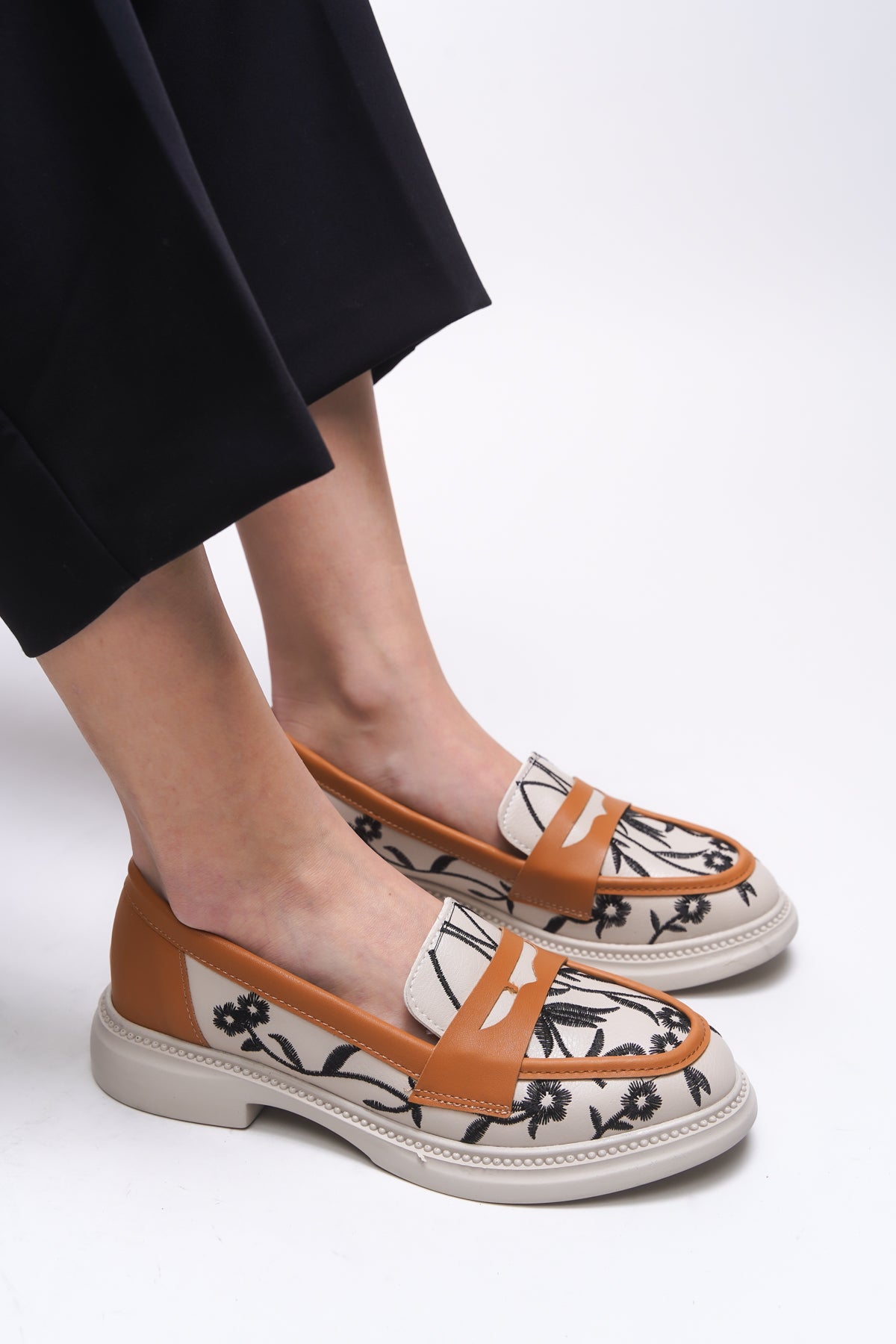 Riccon Safthaela Kadın Loafer 0012452 Taba