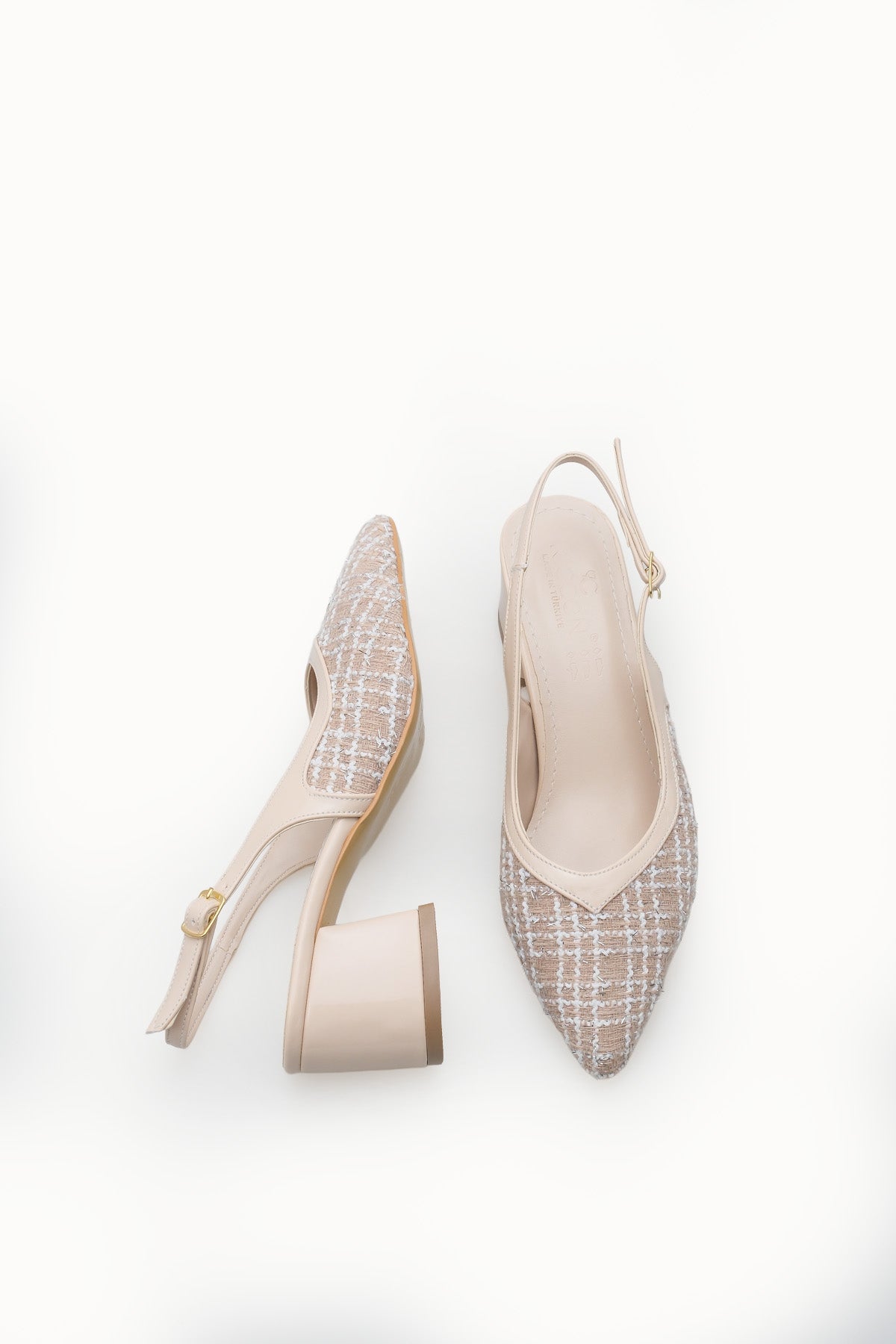 Riccon Kadın Sivri Burunlu Arkası Açık Topuklu Ayakkabı 0012453 Ten