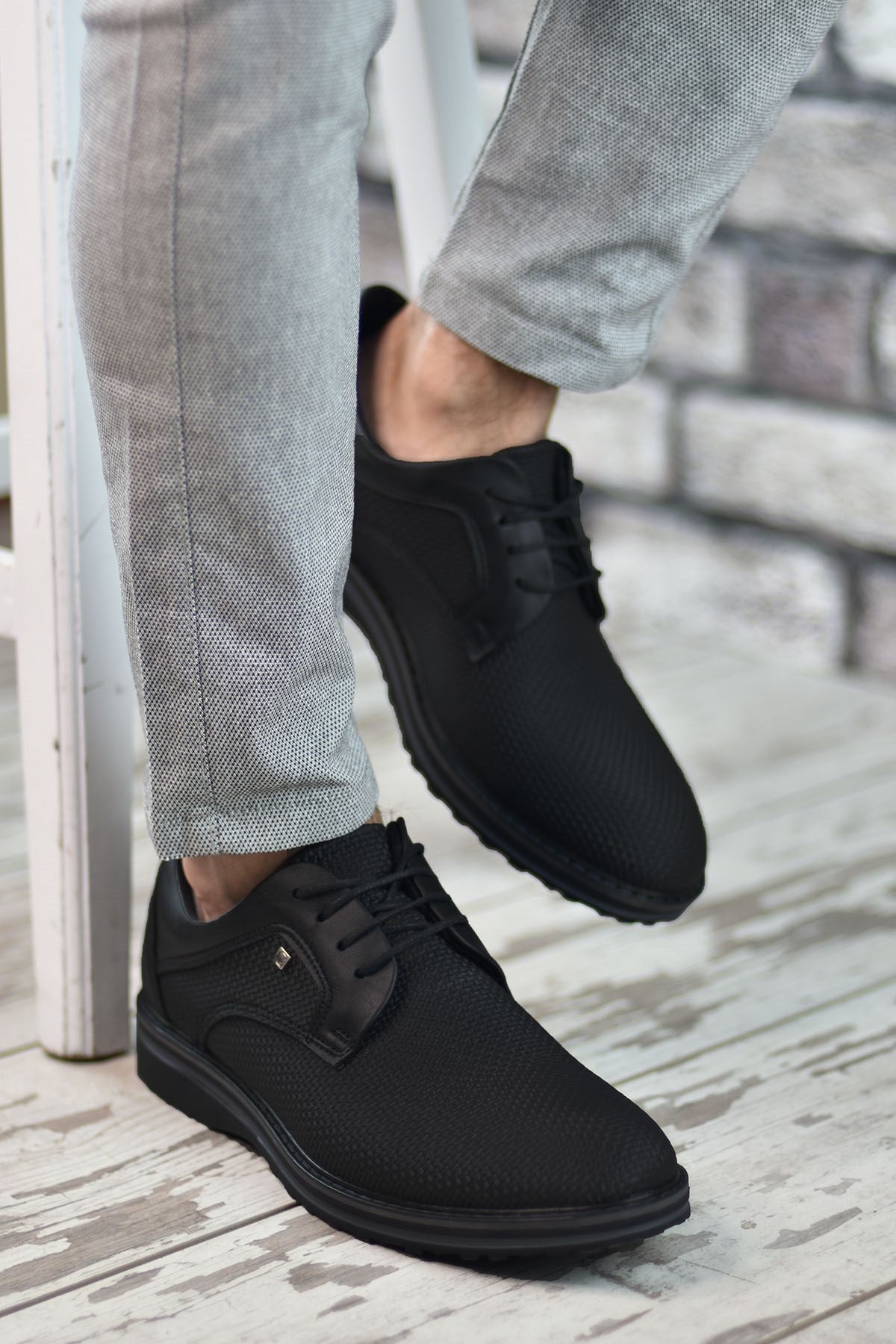 Riccon Erkek Casual 0012687 Siyah Gri