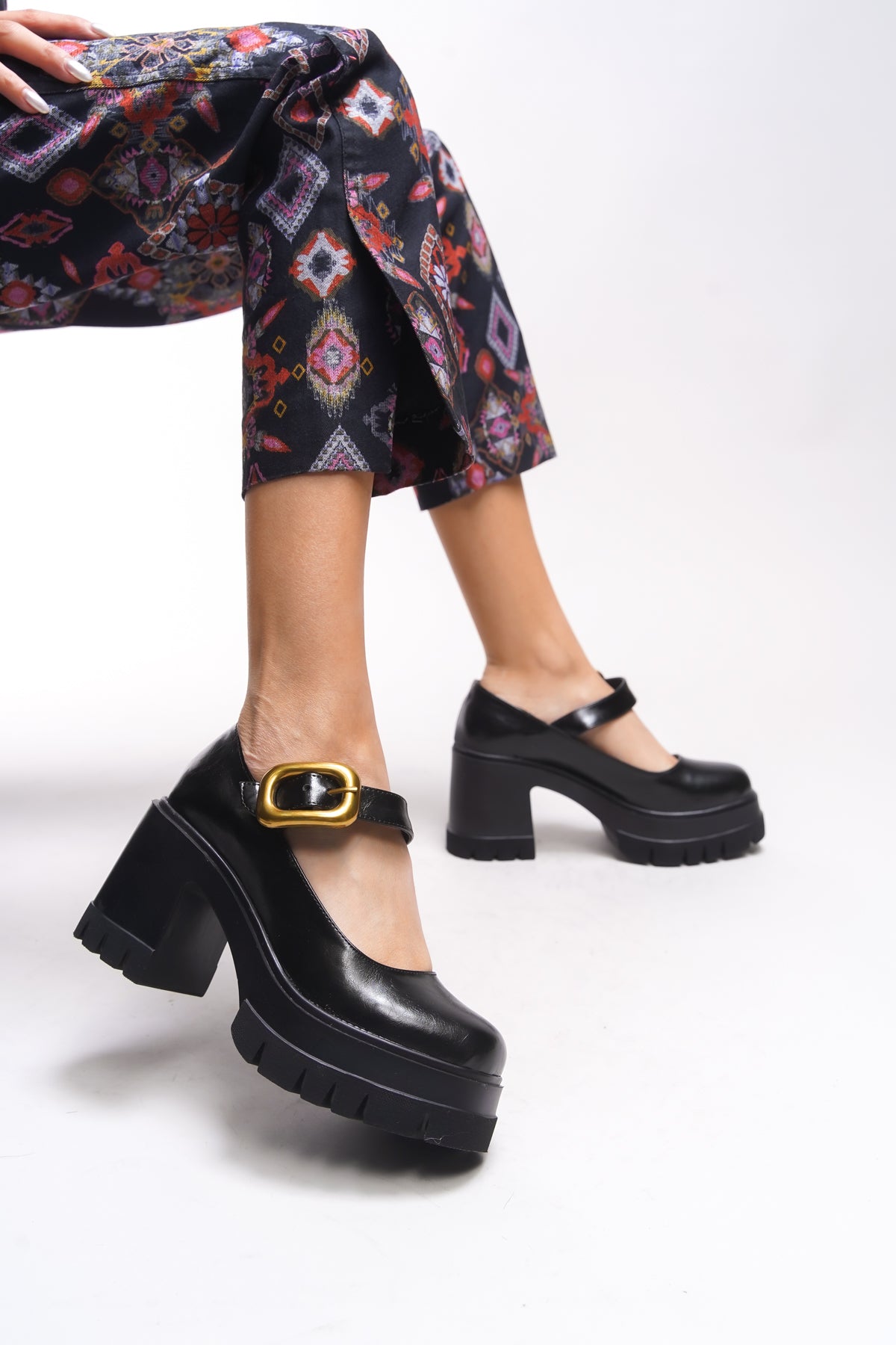 Riccon Brilaena Kadın Tokalı Topuklu Loafer 00121006