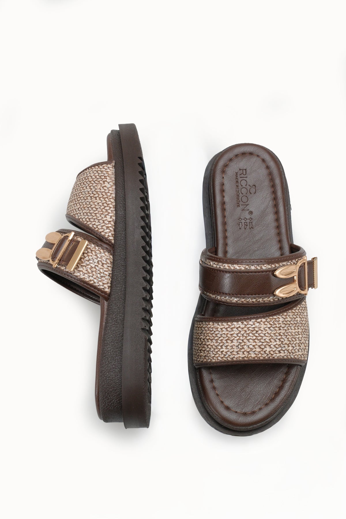 Riccon Kadın Terlik 00120427 Kahverengi