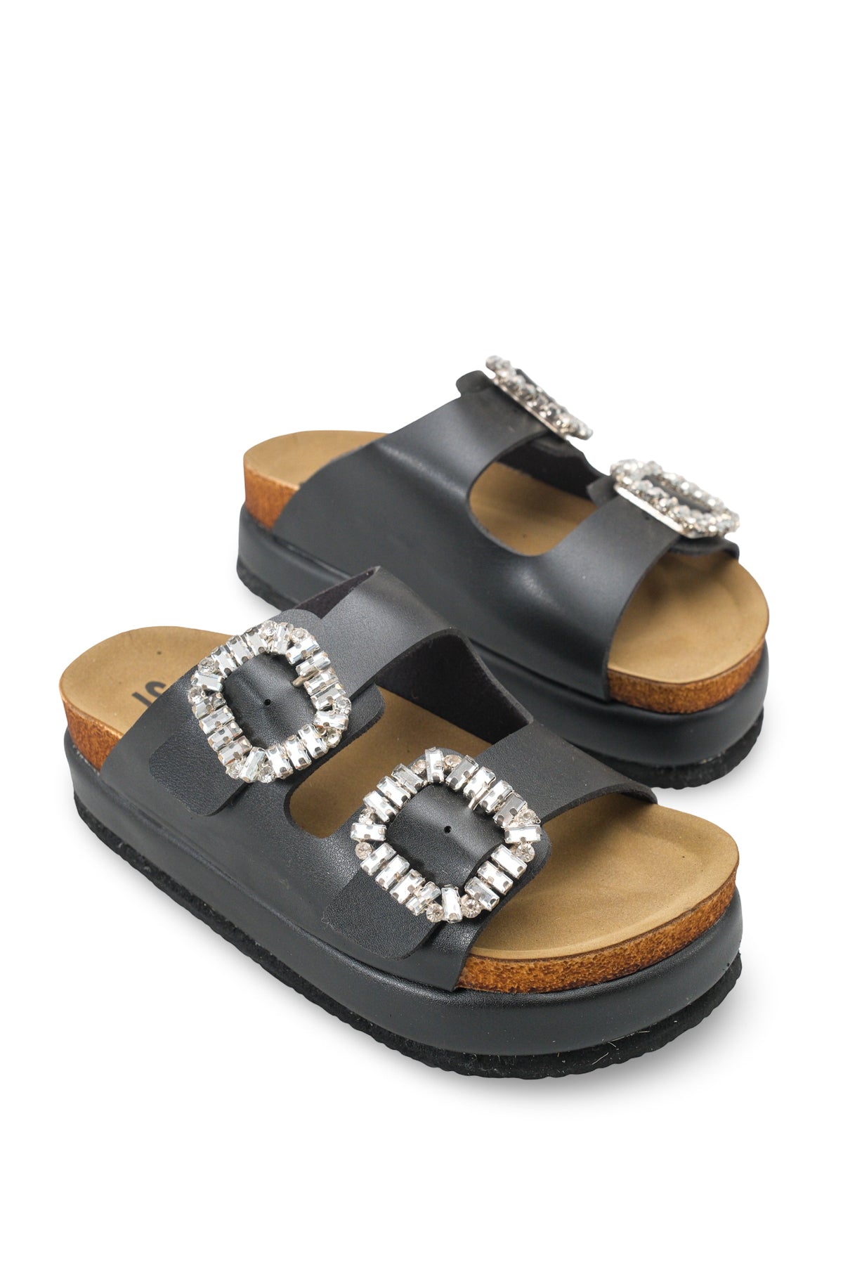 Riccon Kadın Çift Tokalı Terlik 0012707 Siyah