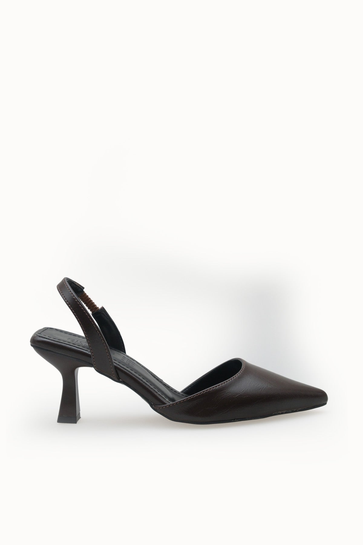 Riccon Kadın Sivri Burunlu Arkası Açık İnce Topuklu Ayakkabı 001206 Kahverengi Rustik