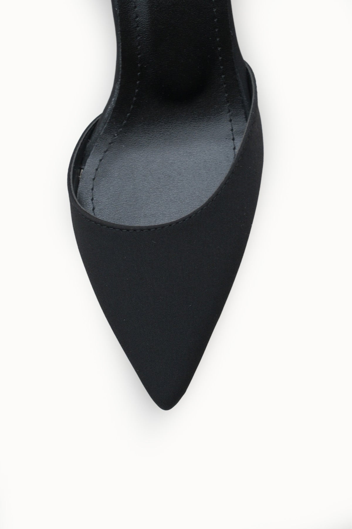 Riccon Kadın Sivri Burunlu Arkası Açık İnce Topuklu Ayakkabı 001206 Mat Siyah