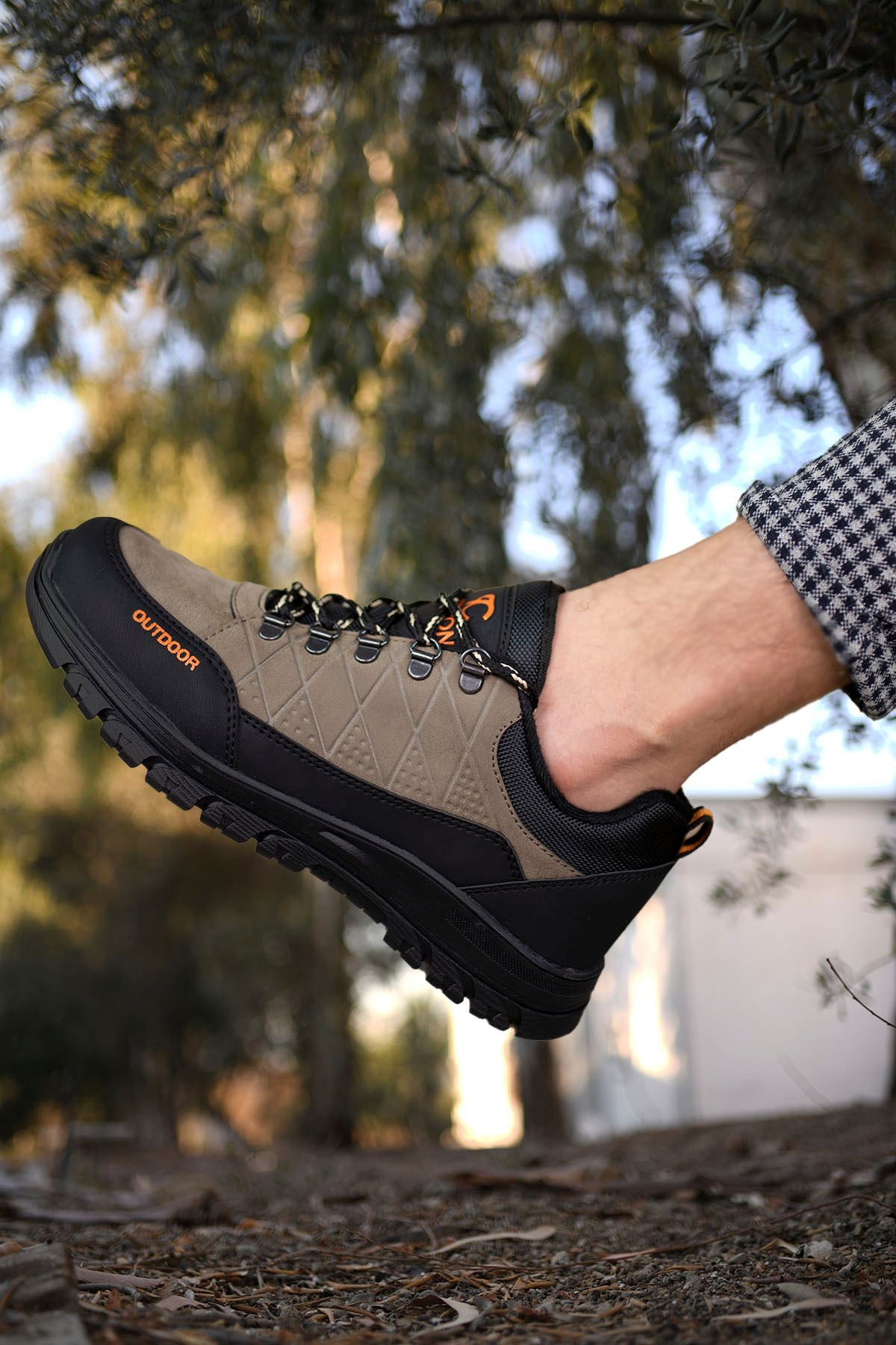 Riccon Erkek Trekking Ayakkabı 0012114 Vizon Siyah
