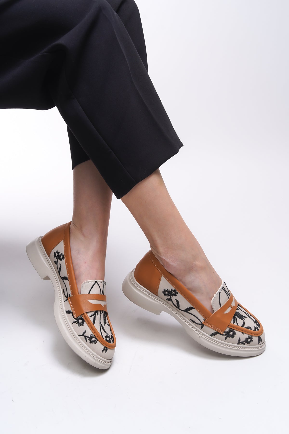 Riccon Safthaela Kadın Loafer 0012452 Taba