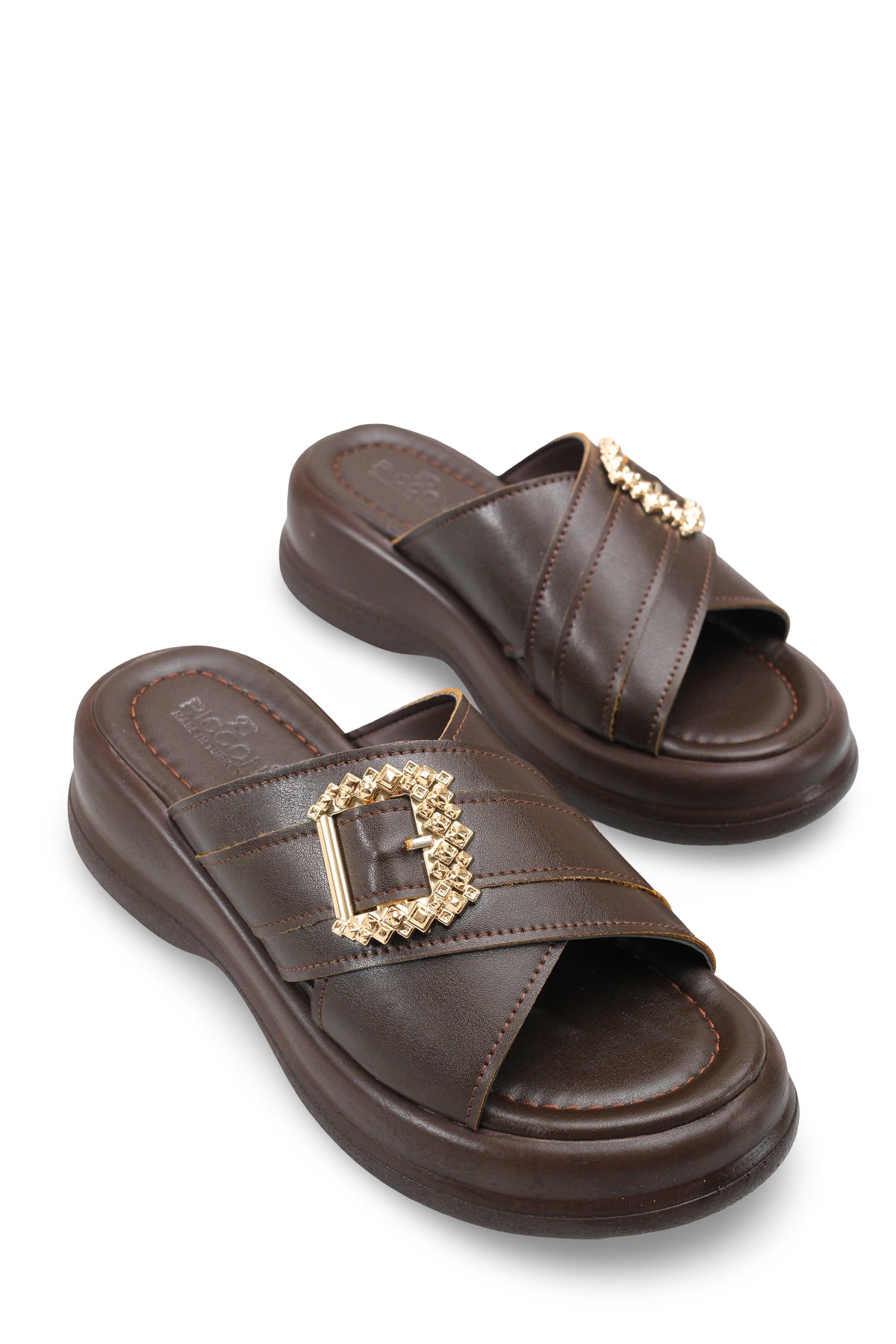 Riccon Kadın Terlik 00121023 Kahverengi