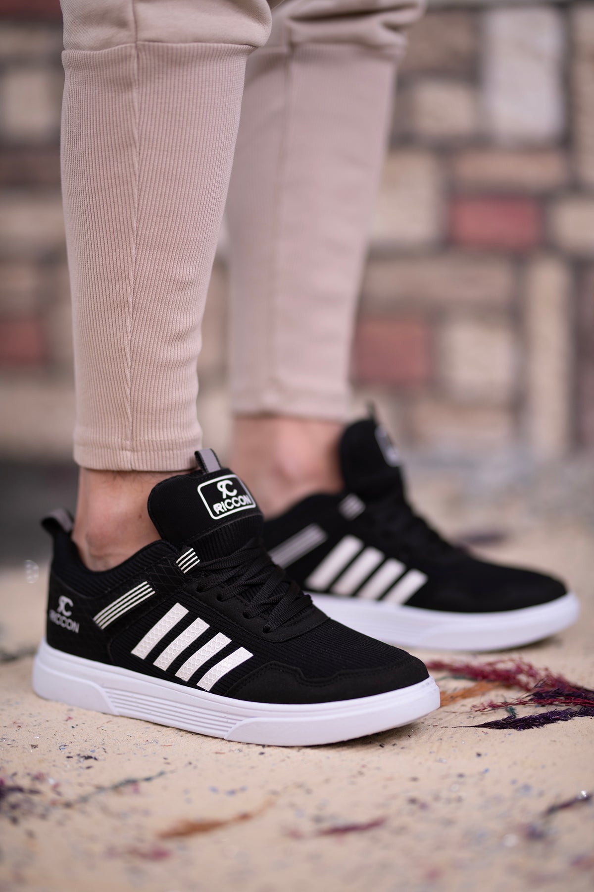Riccon Erkek Sneaker 001222 Siyah Beyaz