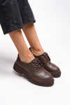 Riccon Oknyrth Kadın Bağcıklı Loafer 00121990 Kahverengi Cilt