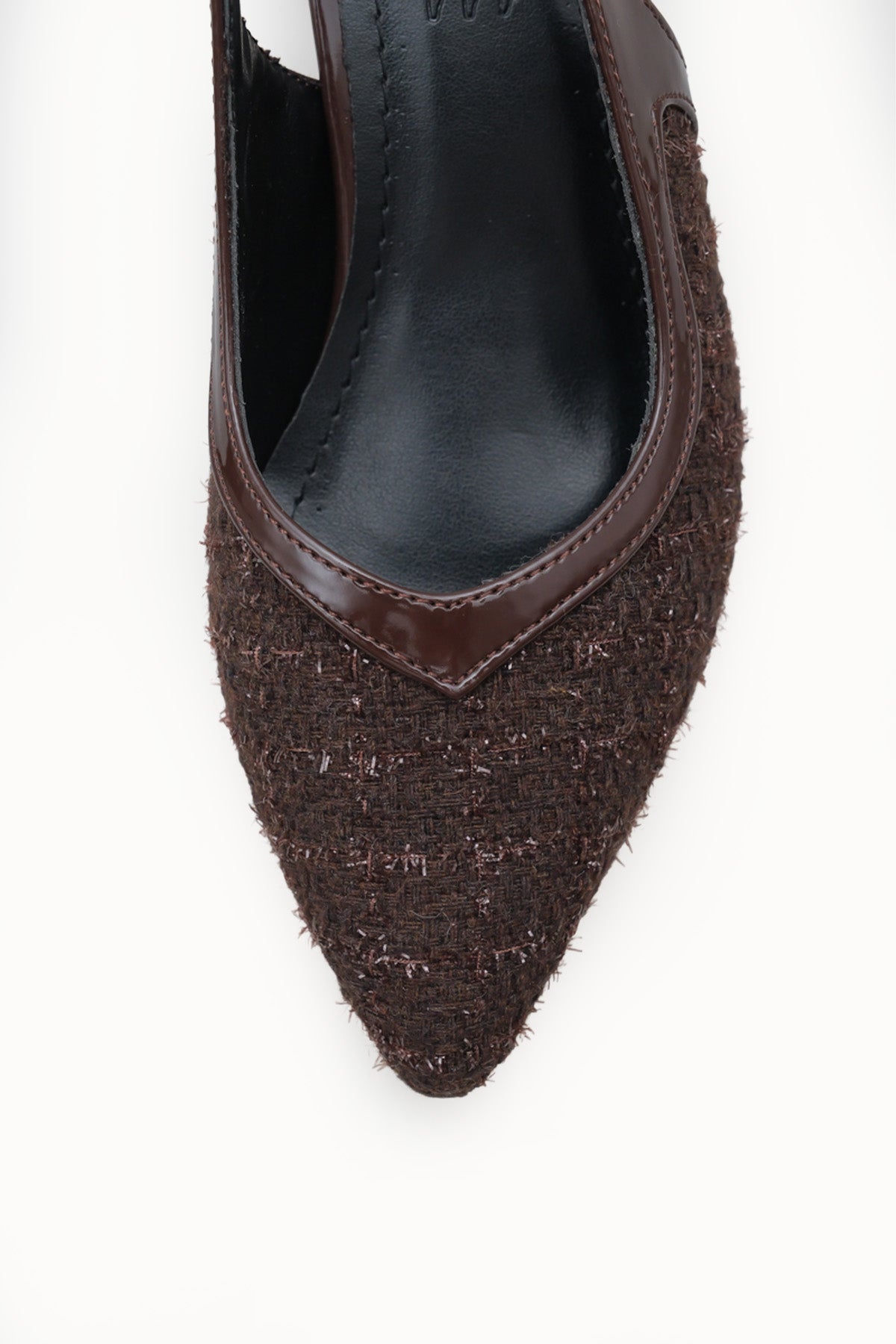 Riccon Kadın Sivri Burunlu Arkası Açık Topuklu Ayakkabı 0012453 Kahverengi