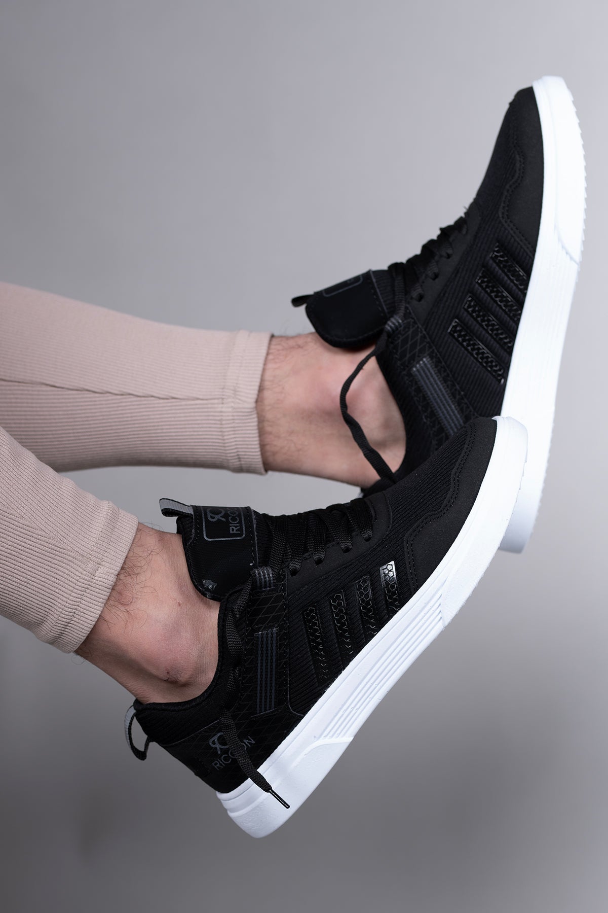 Riccon Erkek Sneaker 001222 Siyah Siyah Beyaz