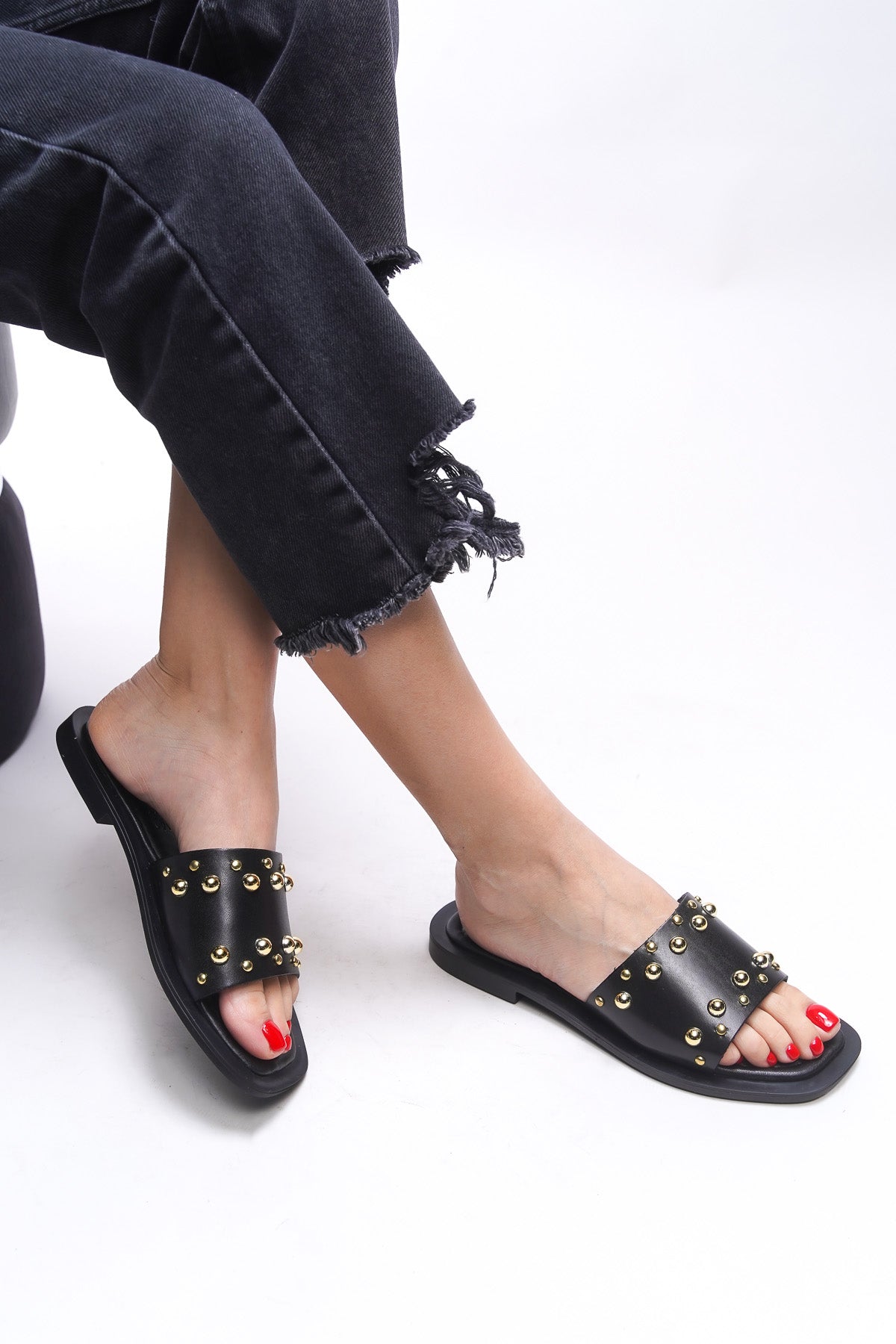 Riccon Liblaema Kadın Hakiki Deri Terlik 00120766