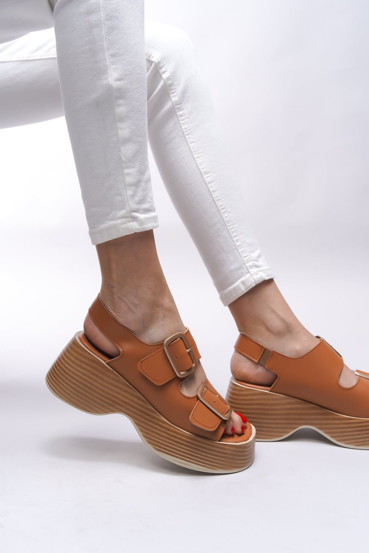 Riccon Zinkilia Kadın Çift Tokalı Sandalet 001292