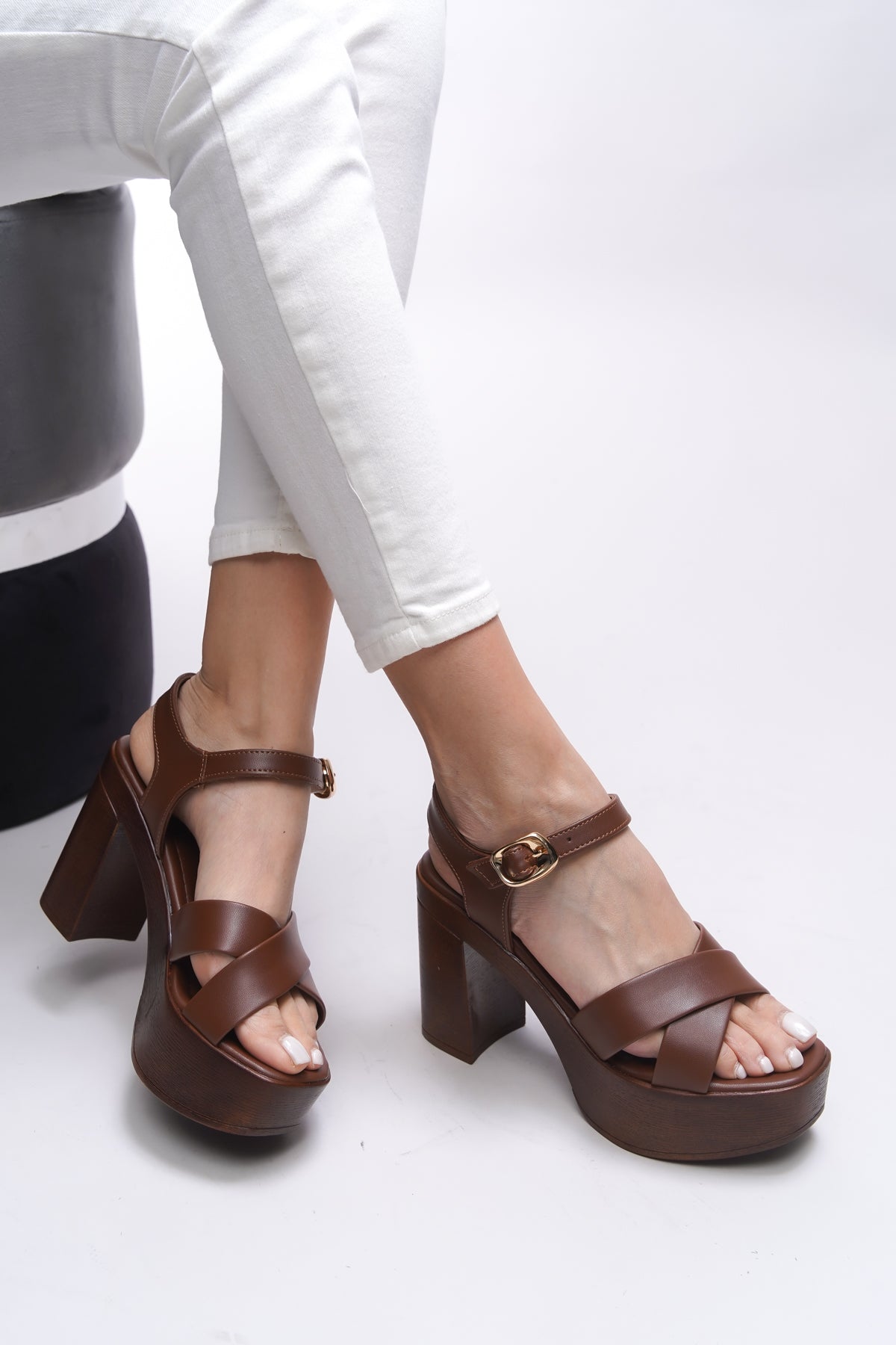 Riccon Ylllatha Kadın Topuklu Sandalet 0012761