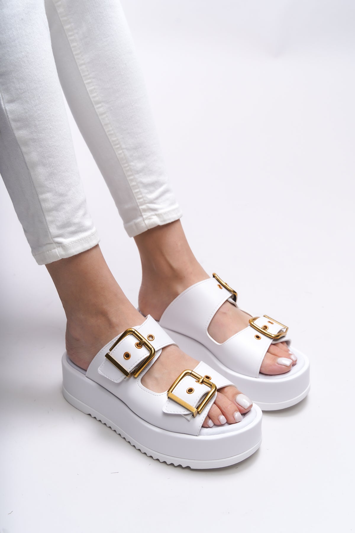 Riccon Winledha Kadın Çift Tokalı Terlik 001278