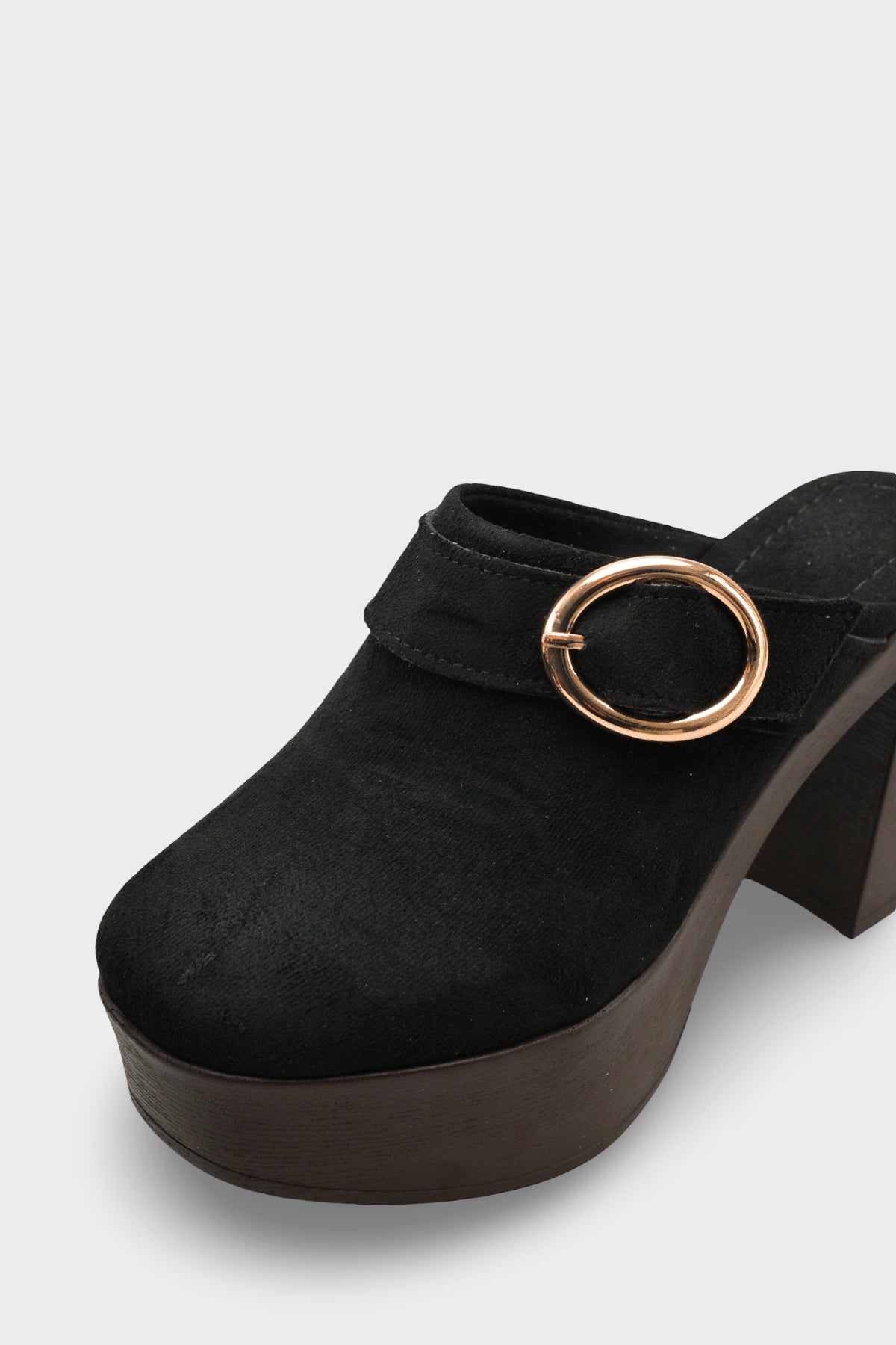 Riccon Kadın Topuklu Terlik 0012779 Siyah Süet