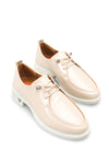 Riccon Kadın Loafer 0012345 Bej Kırışık Rugan