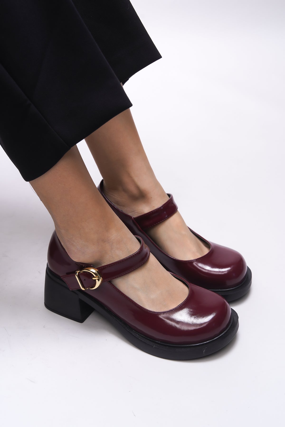 Riccon Kyslanna Kadın Loafer 0012503 Bordo Rugan