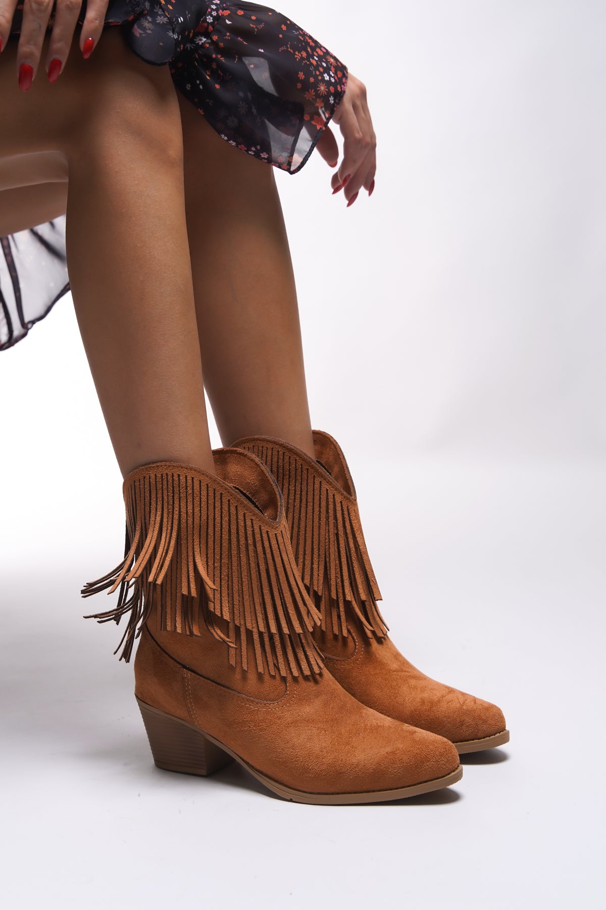 Riccon Wrioviah Kadın Püsküllü Western Bot 0012710