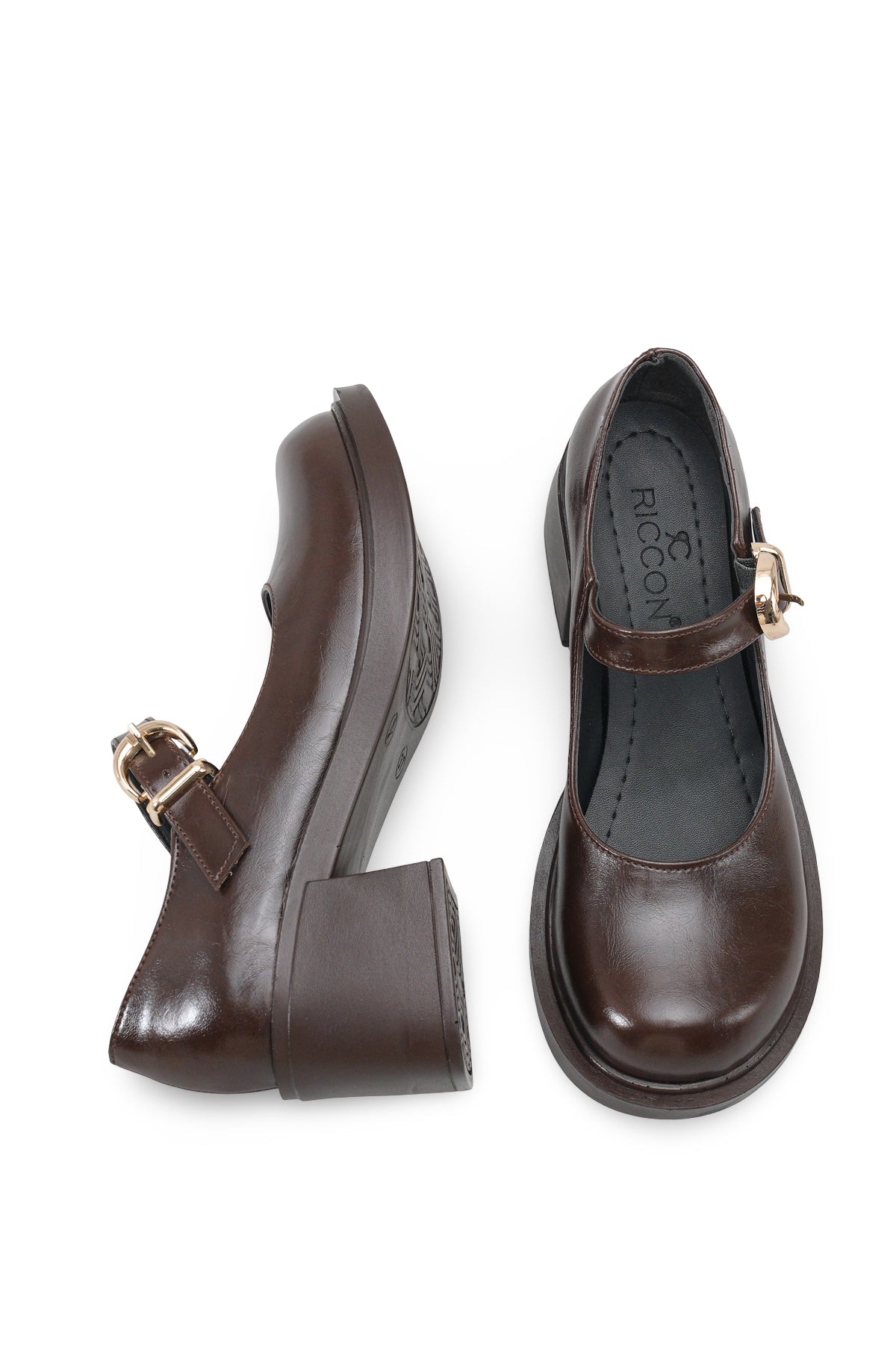 Riccon Kyslanna Kadın Loafer 0012503 Kahverengi Rugan