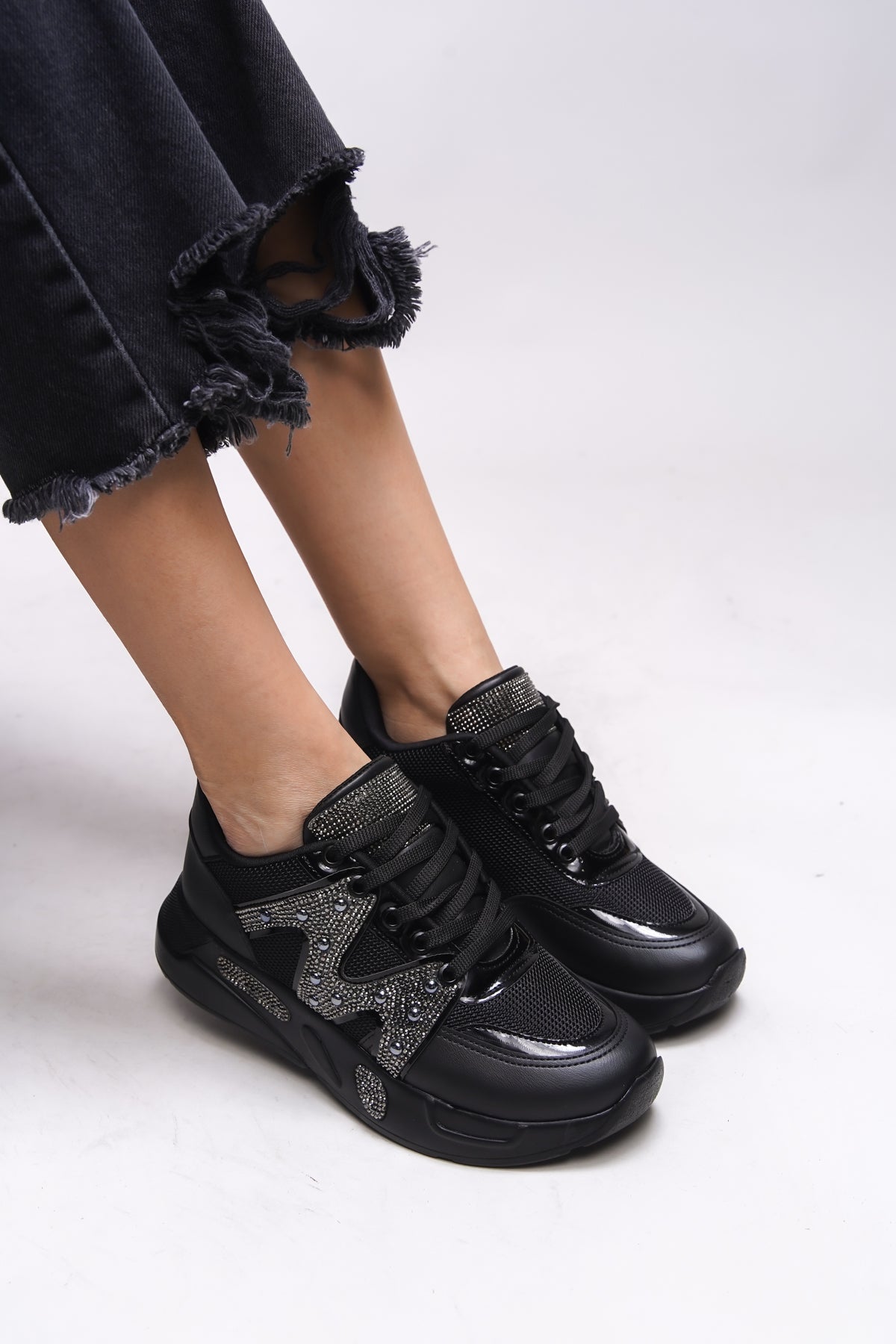 Riccon Aalriona Kadın Sneaker 0012155 Siyah Siyah