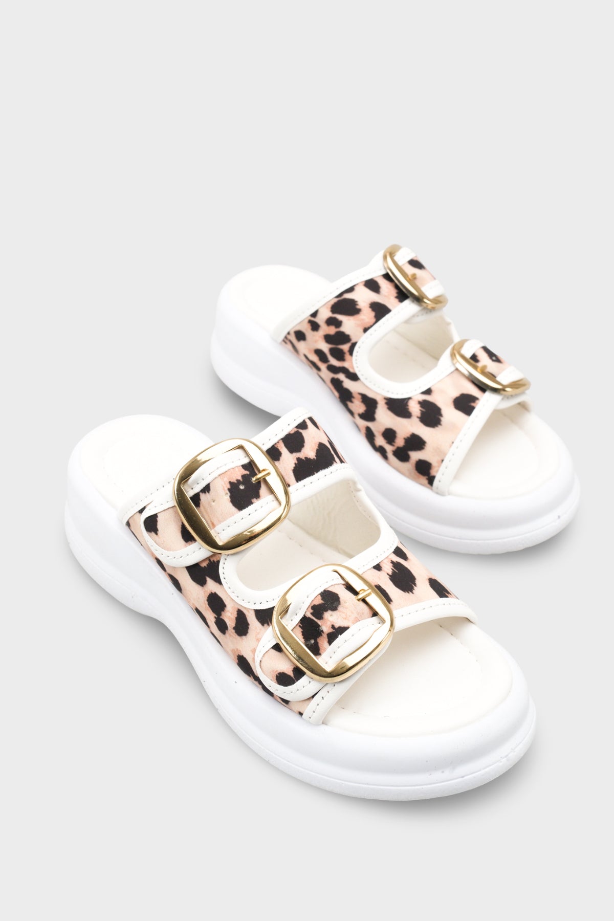 Riccon Tarveidei Kadın Terlik 00121020 Beyaz Leopar