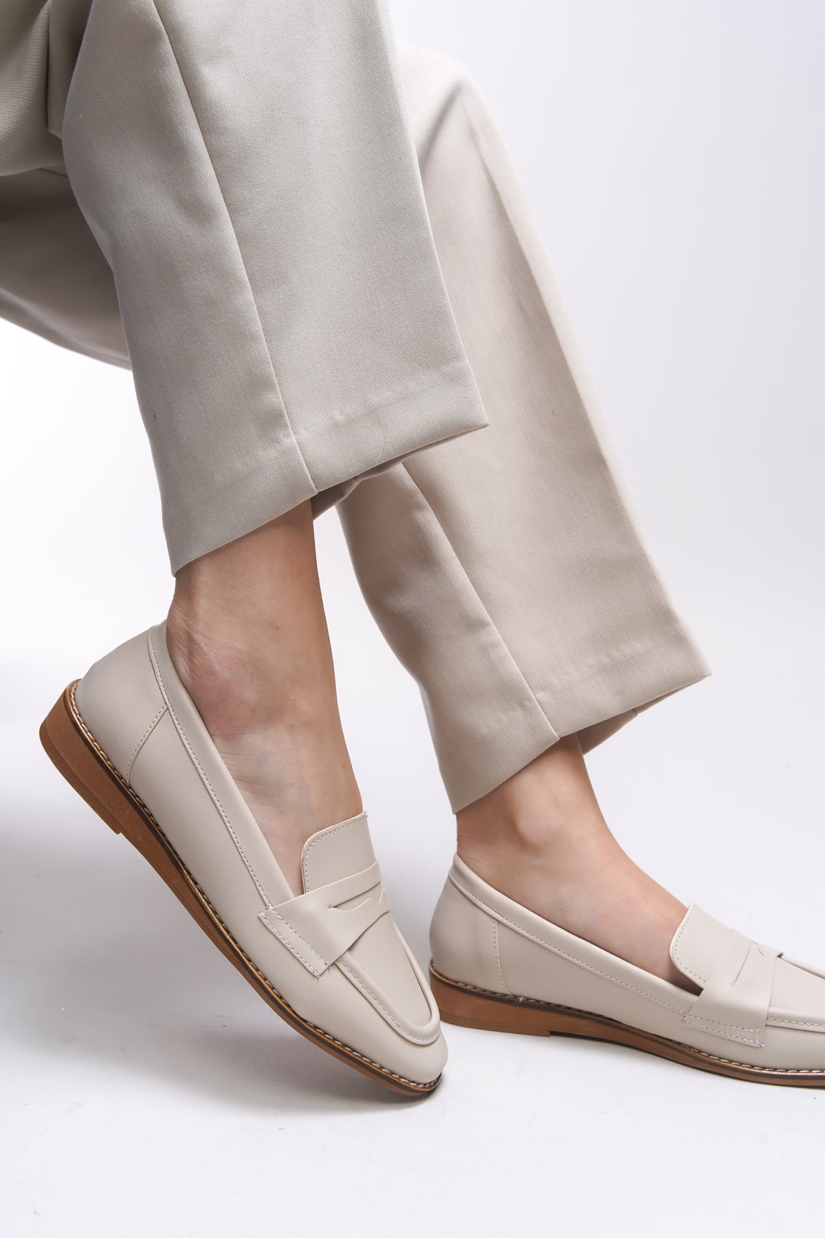 Riccon Aviraele Kadın Loafer 0012200 Ten Cilt