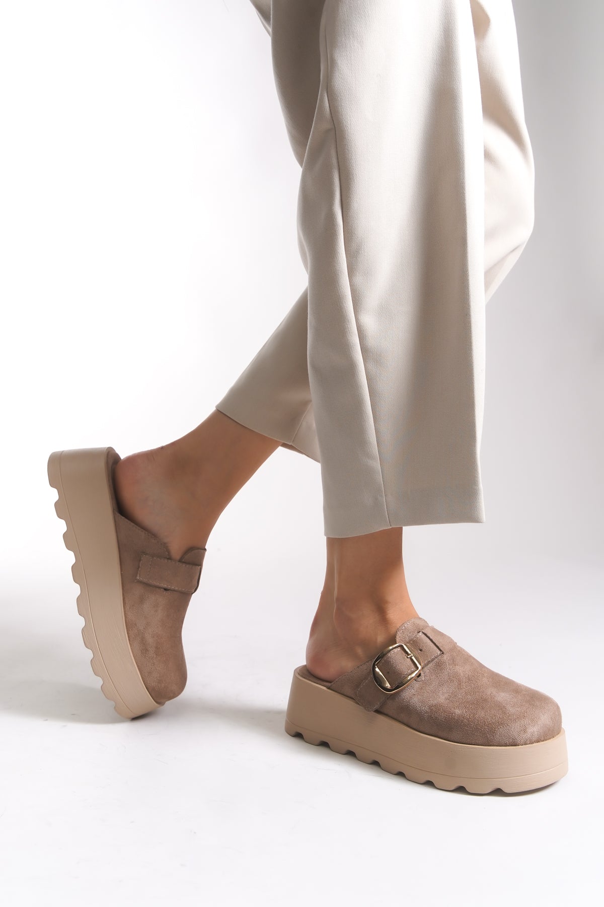 Riccon Elyvanora Kadın Terlik 0012125 Vizon