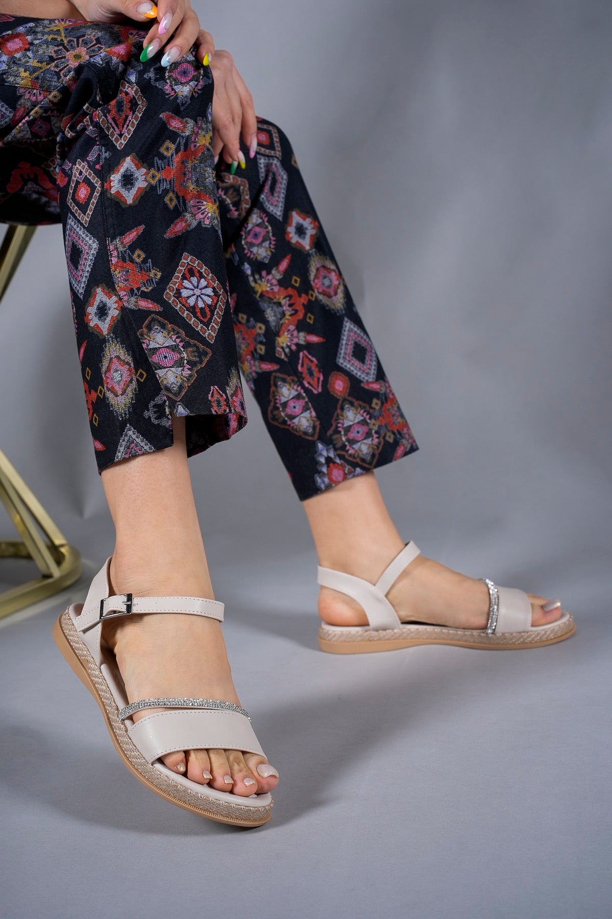 Riccon Kadın Sandalet Taşlı 0012056