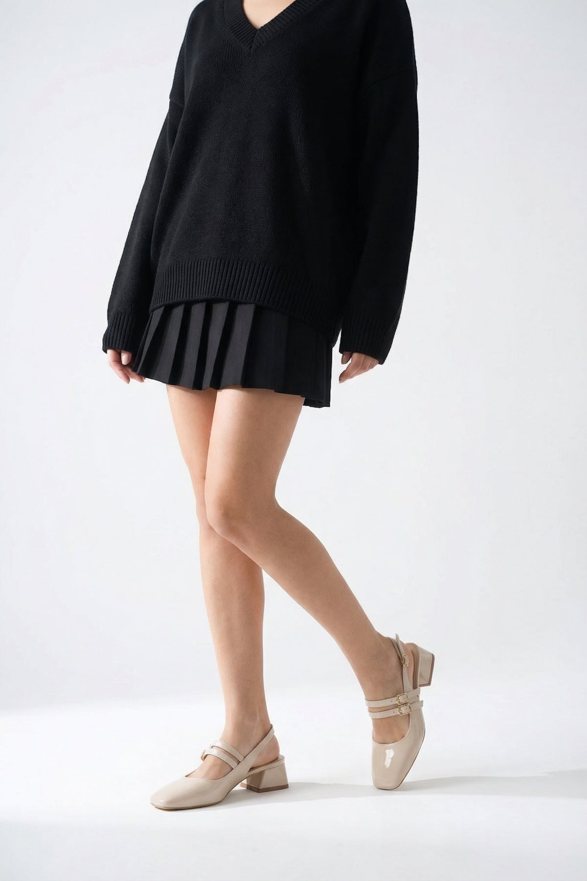 Riccon Kadın Arkası Açık Topuklu Ayakkabı 00121003 Ten Rugan