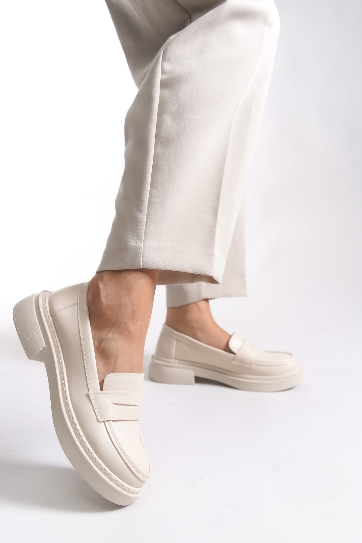 Riccon Kadın Loafer 00121824 Ten Cilt