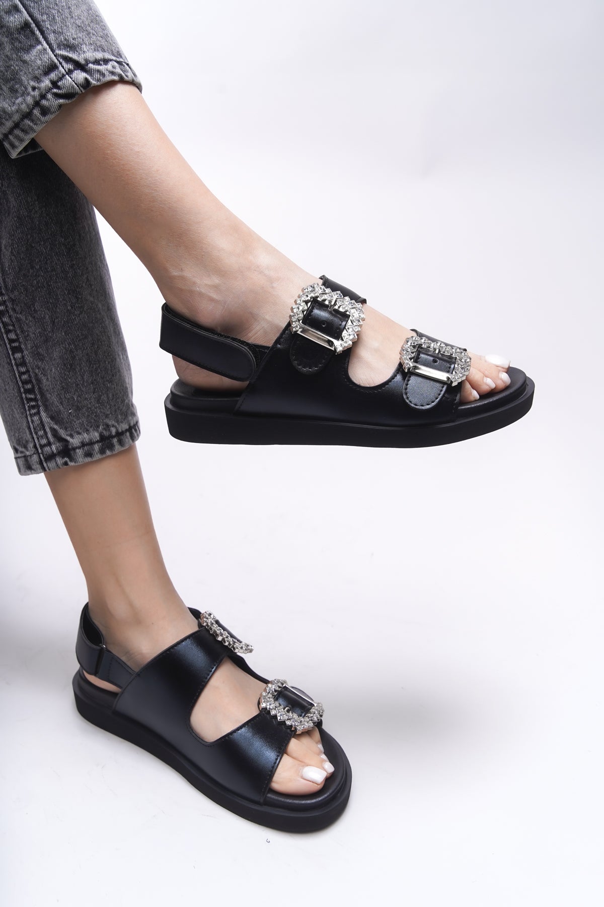 Riccon Magmythe Kadın Çift Tokalı Sandalet 0012347