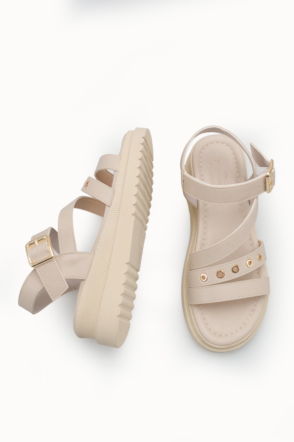 Riccon Kadın Sandalet 0012800 Bej