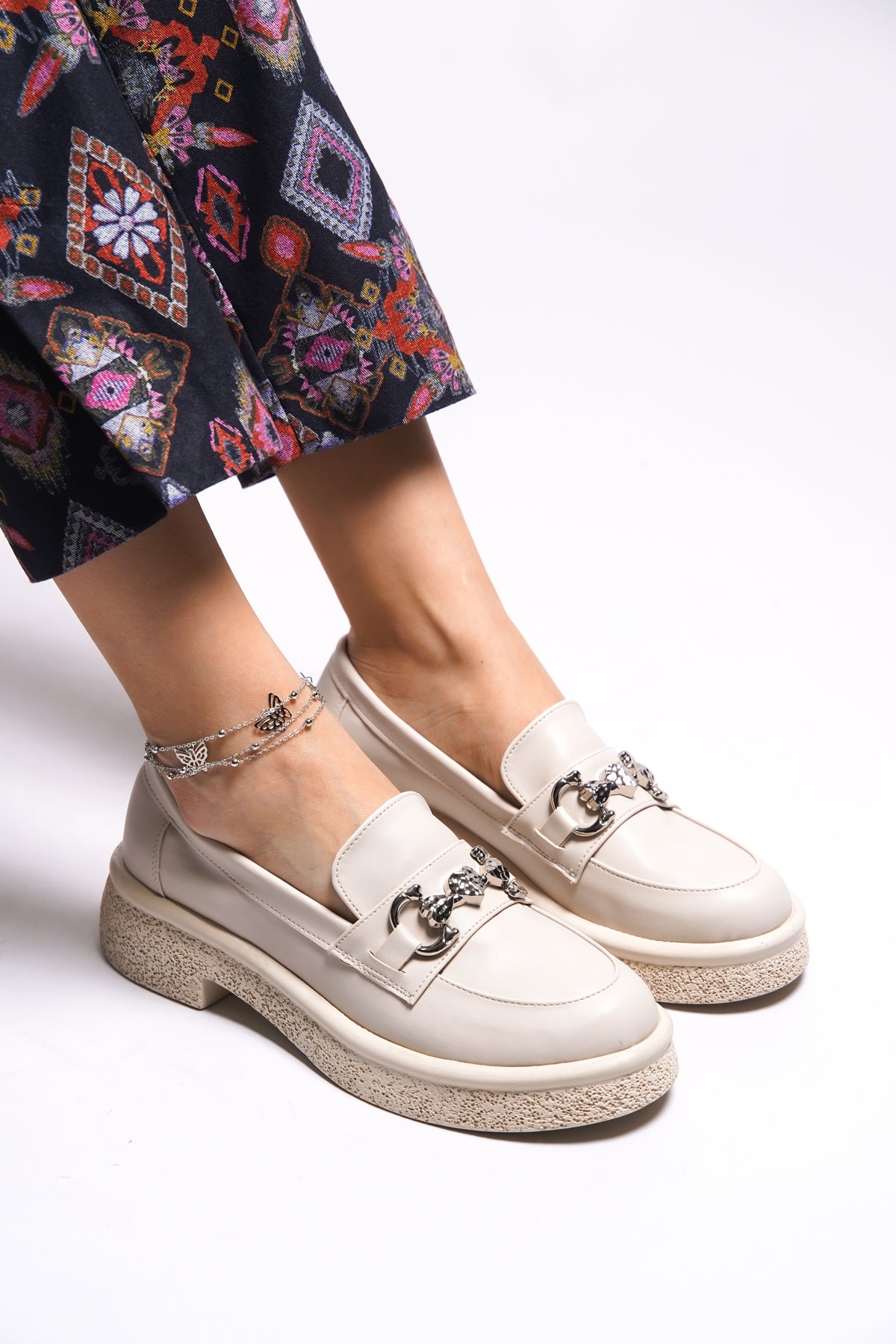 Riccon Lilfalona Kadın Loafer 0012140 Bej Cilt