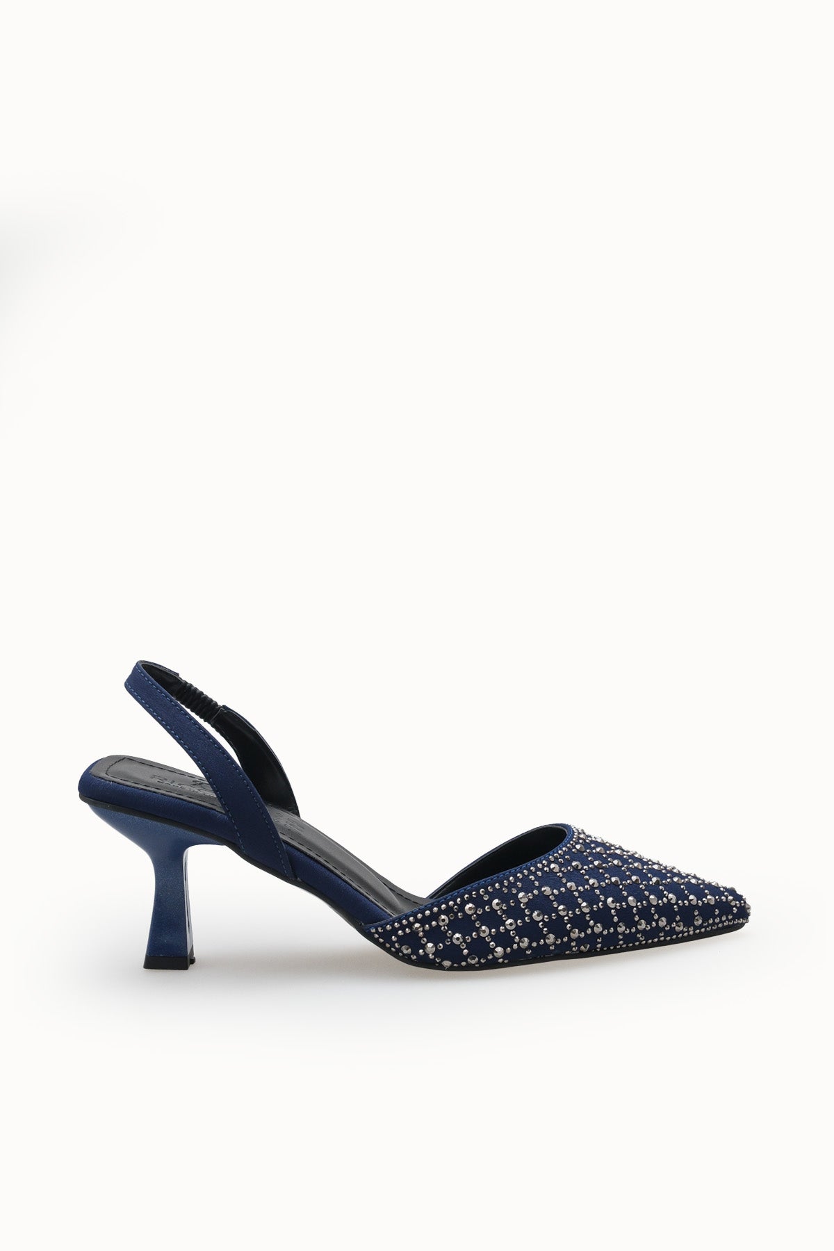 Riccon Kadın Sivri Burunlu Arkası Açık İnce Topuklu Ayakkabı 001207 Lacivert