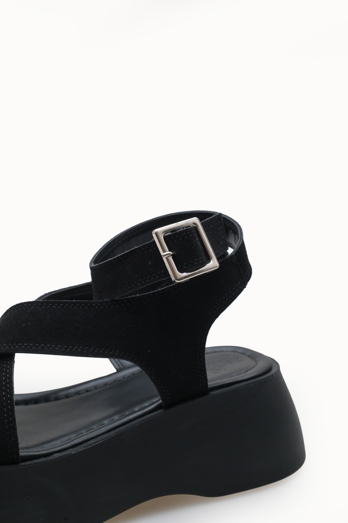 Riccon Kadın Sandalet 0012810 Siyah Deri Dokulu