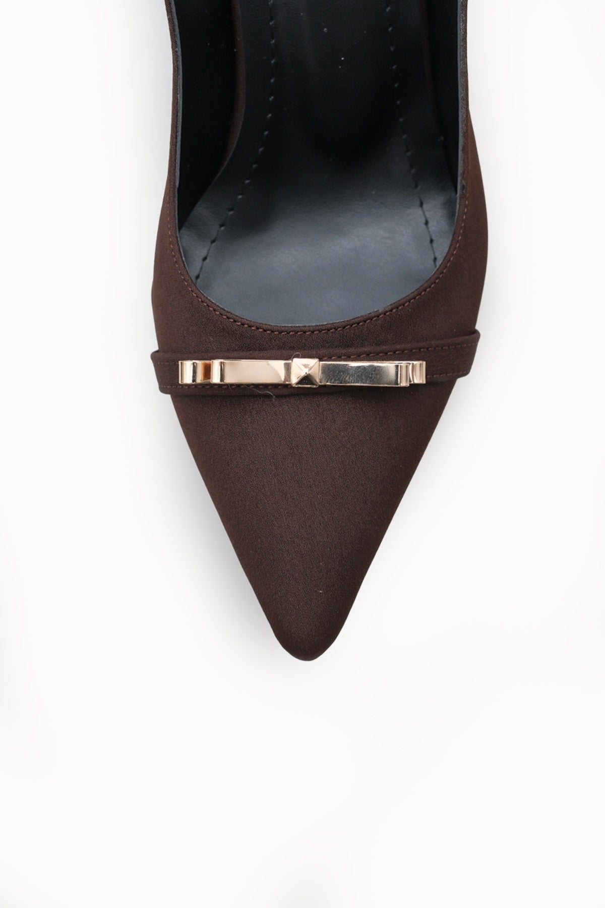 Riccon Kadın Sivri Burunlu Arkası Açık İnce Topuklu Ayakkabı 0012751 Kahverengi